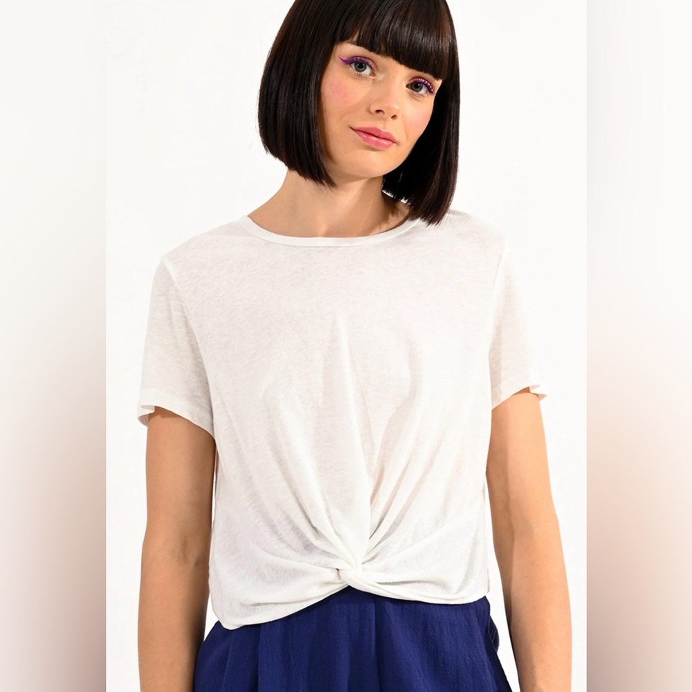 Lili Sidonio White Knot Top, Size XS